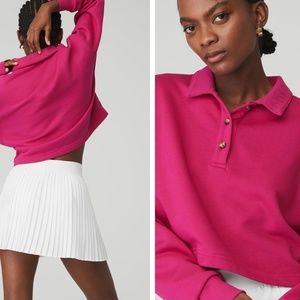 POLO HENLEY PULLOVER Magenta Crush